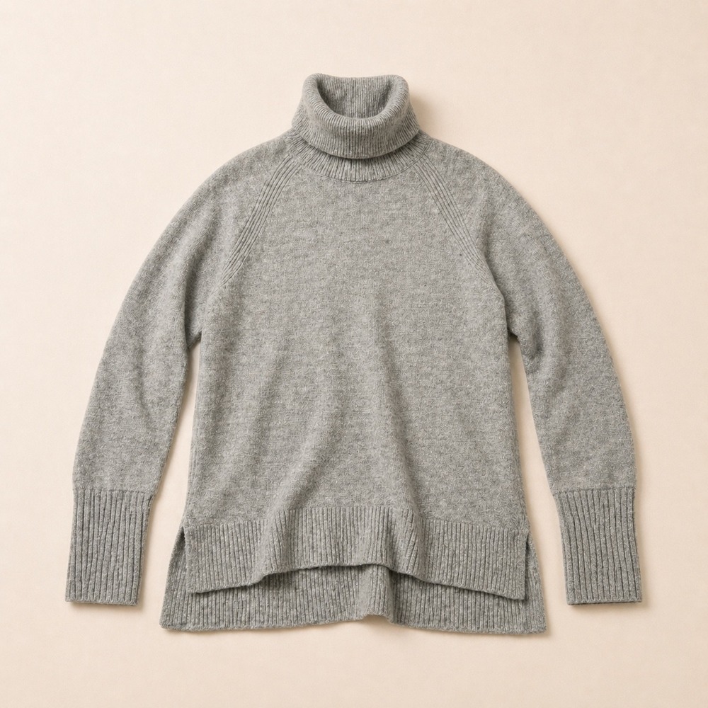 J.Crew Womens Gray Merino Alpaca Blend Turtleneck Sweater Size M